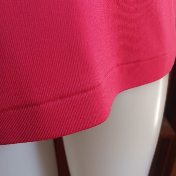 Vintage Womens Top LARGE Ultra Thin Polyester Slinky Sleeveless HOT RED Zipback - Picture 5 of 7